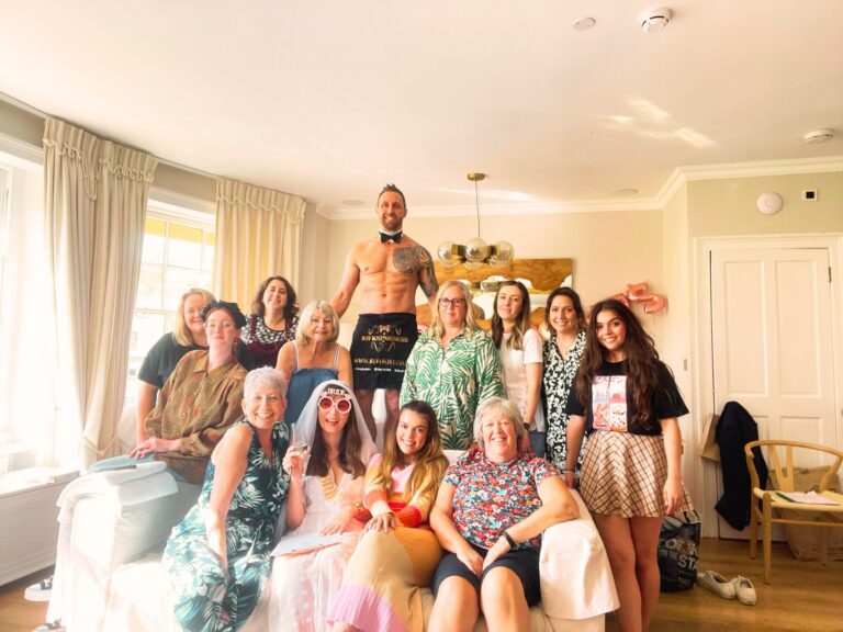 Naked Butlers in Letchworth Garden City with the bride and her friends