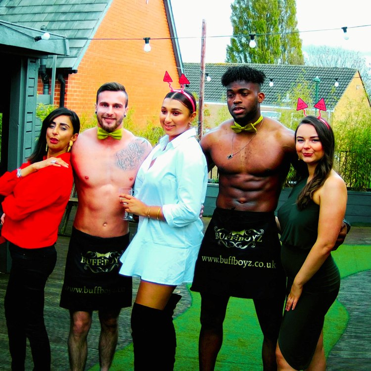 Buff Butlers in Thetford with Three Bridesmaids at a Hen Party in Rented Accommodation