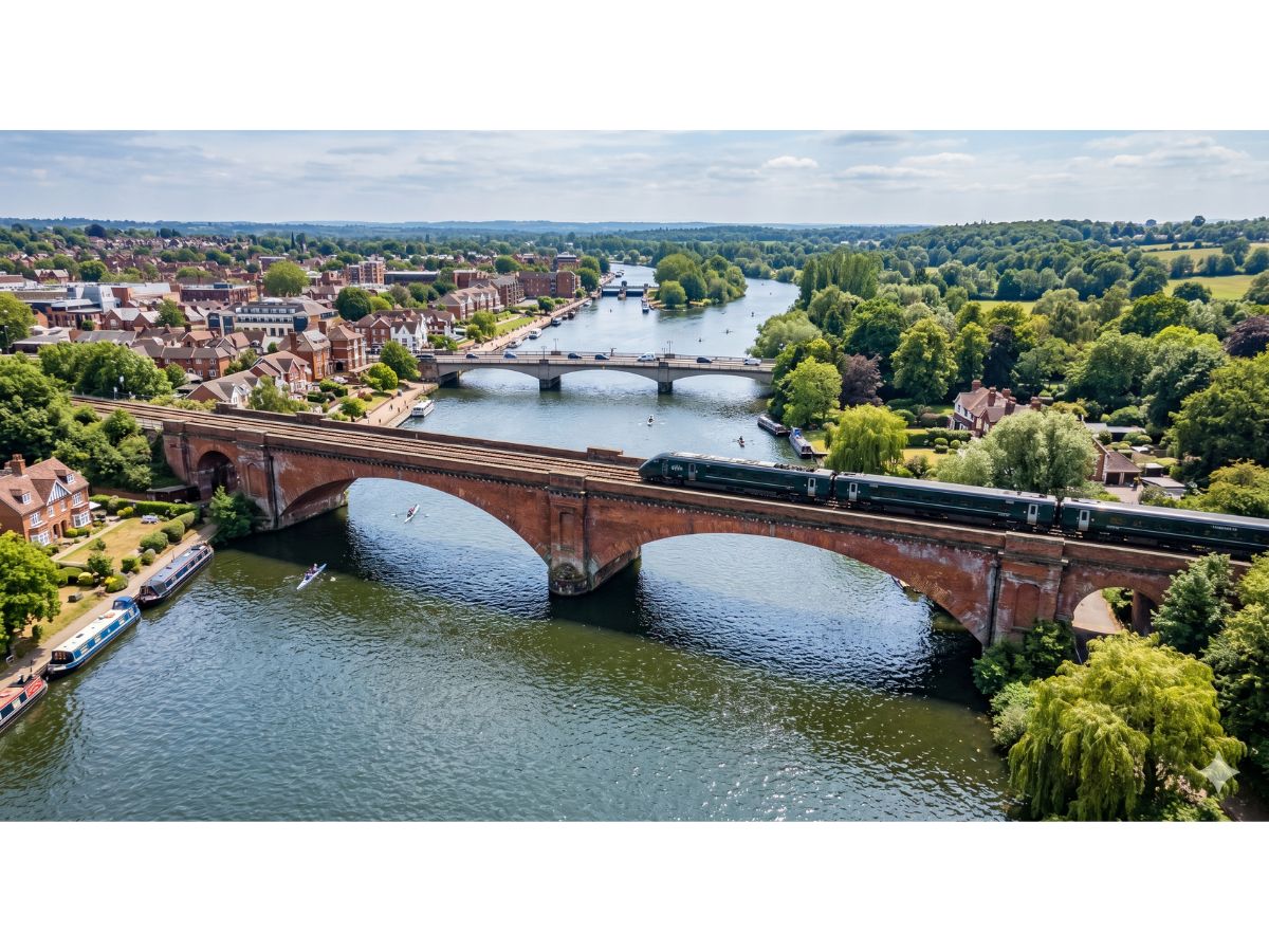 An aerial view of Maidenhead railway bridge