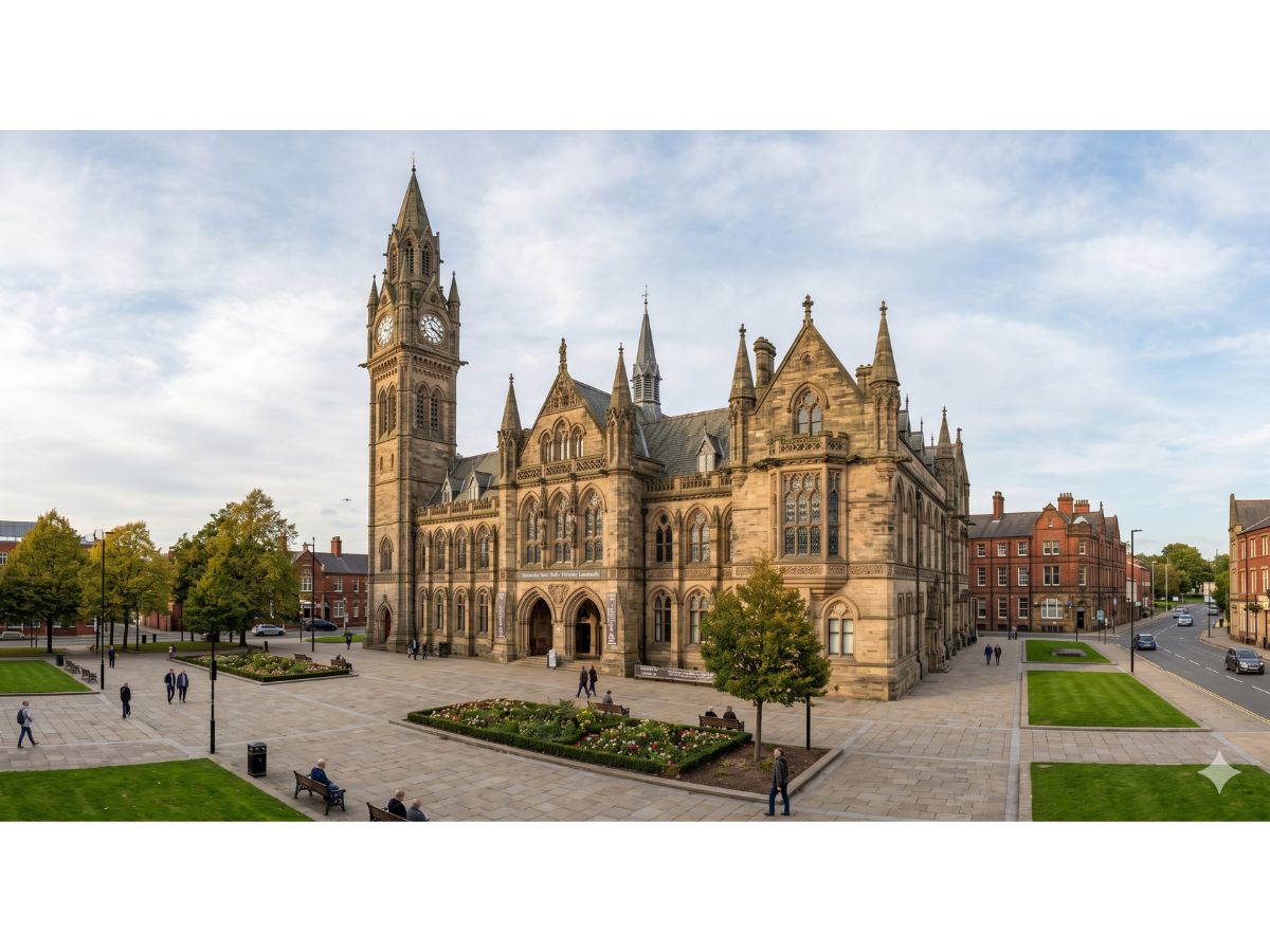 Rochdale Town Hall, the Victorian Gothic landmark in the centre of Rochdale, Greater Manchester