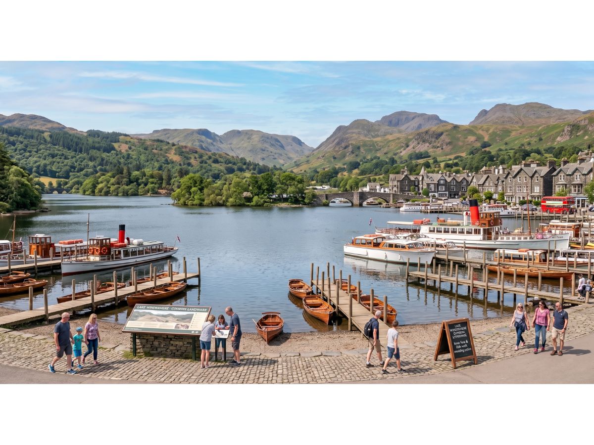 Bowness-on-Windermere lakeshore in the Lake District, Cumbria