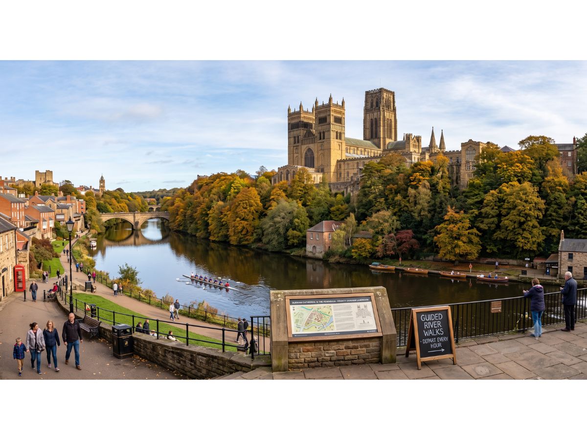 Durham Cathedral above the River Wear in Durham city centre