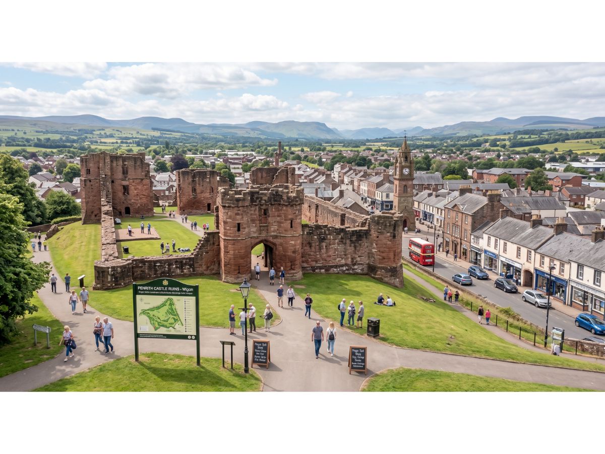 Penrith Castle ruins in Cumbria, a landmark in the Eden Valley near Lake District group accommodation
